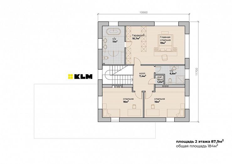 Проект кирпичного дома КЛМ 054